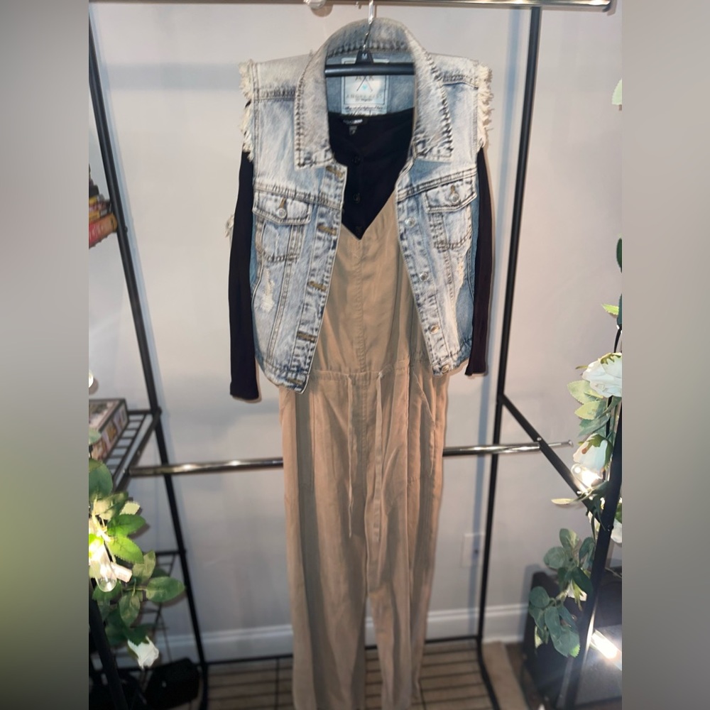 Romper with onesie and vest, barley worn